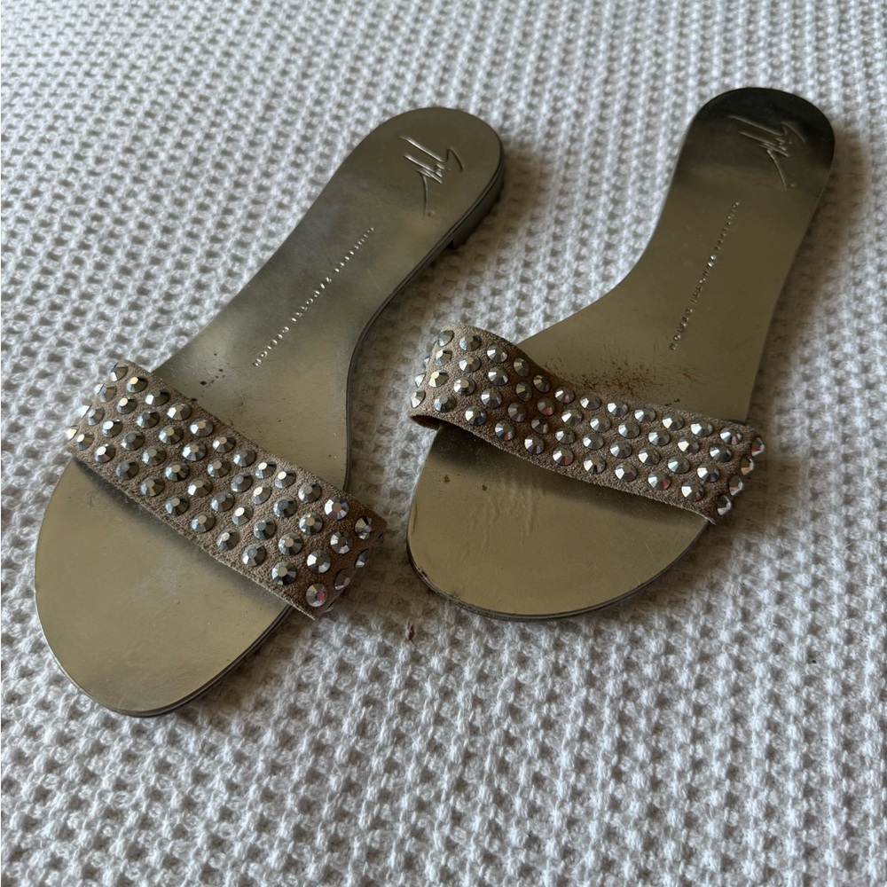 Elegant Tan Studded Women's Sandals